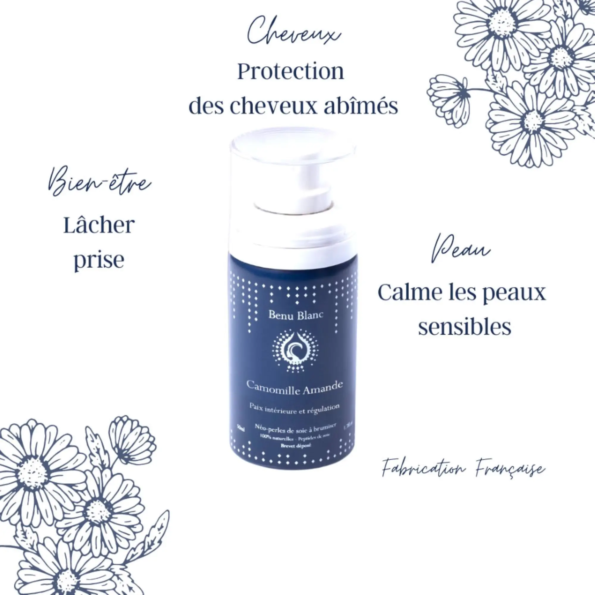 Benu Blanc - Nuit de Soie Brume d'oreiller beauté - Camomille Calmante- Brume parfumée