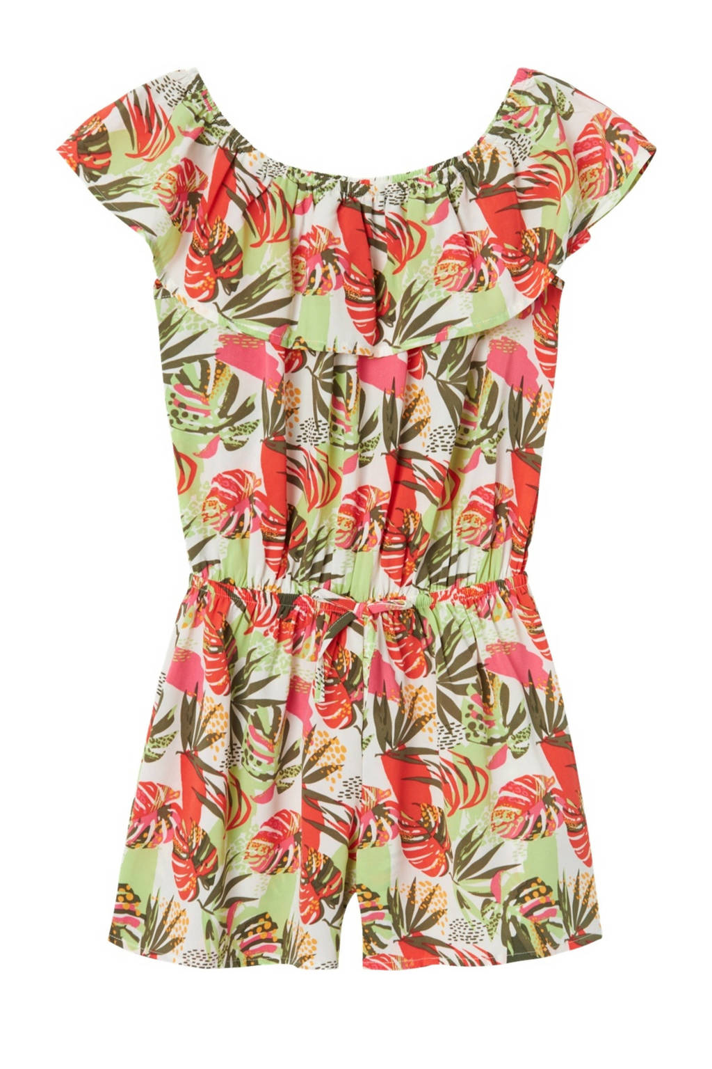 NAME IT playsuit NKFVINAYA met all over print groen/ecru/roze