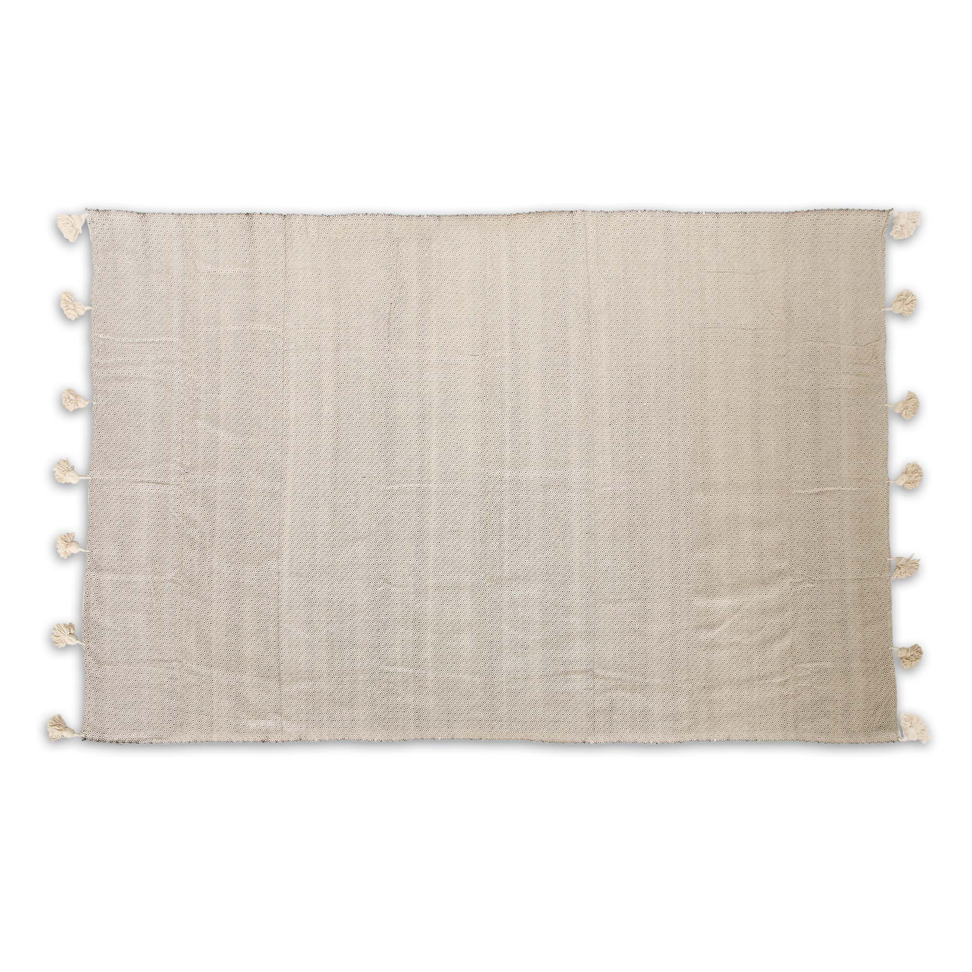 Baumwolldecke jacquard creme-schwarz, B 300 cm, L 190 cm von fischer's lagerhaus
