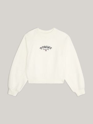 Moletom oversized com gola redonda e logo