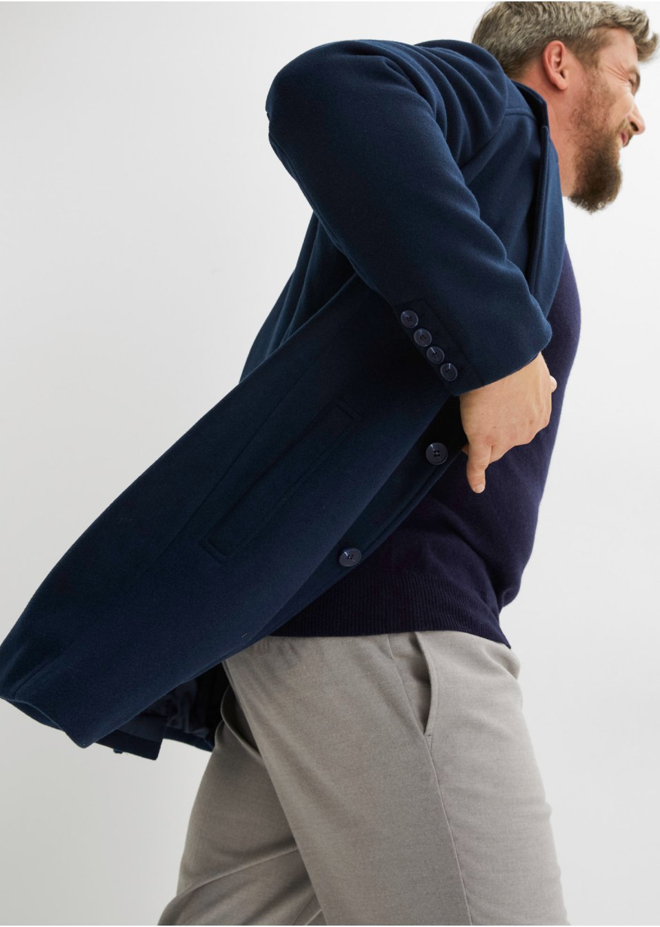 Manteau court avec teneur en laine