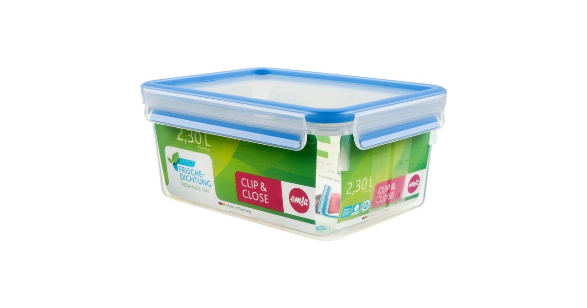 EmsaClip & Close Vershouddoos 2,3 l  (Transparant/blauw)