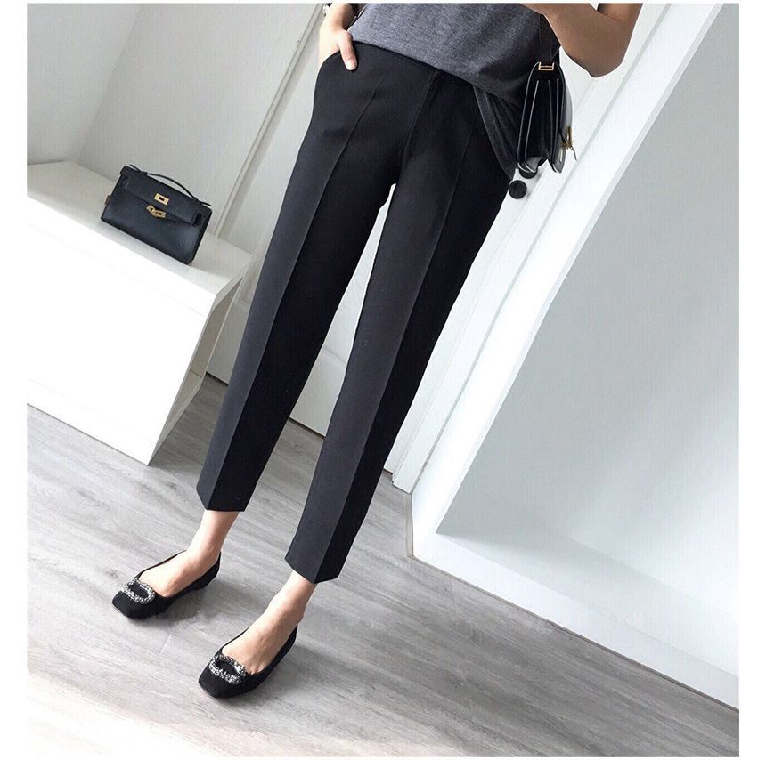 Inchioh - Hoge taille effen cropped broek