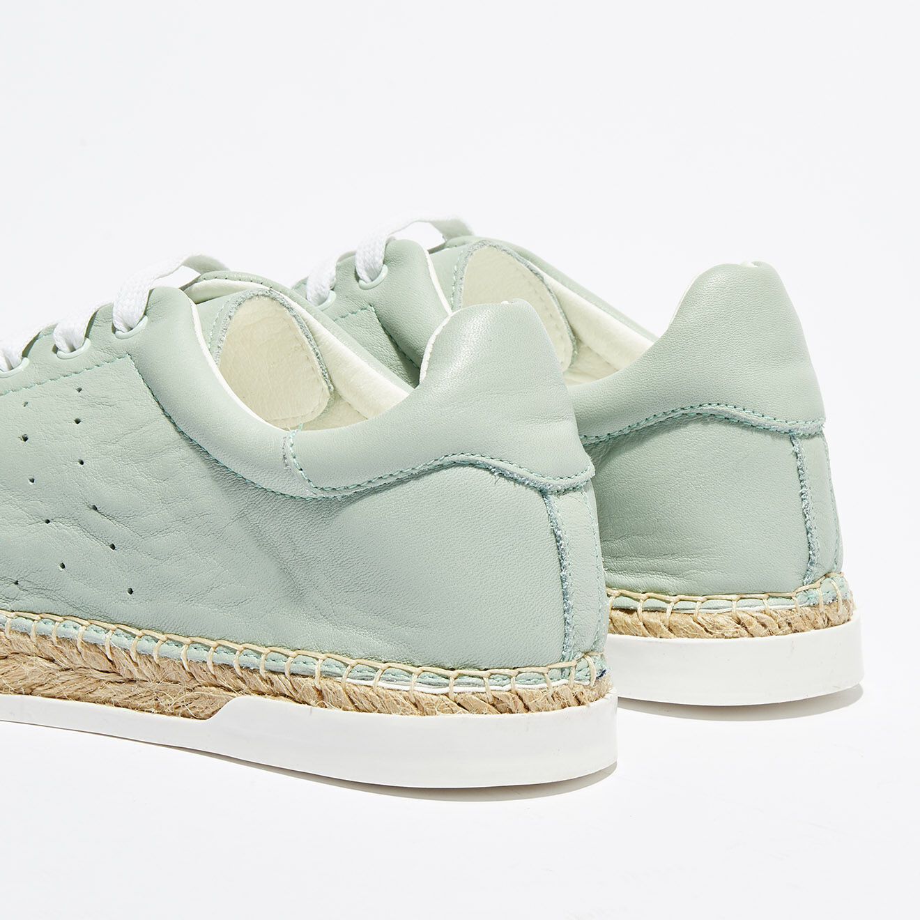 Canal Saint Martin Baskets espadrilles en Cuir Lancry vertes