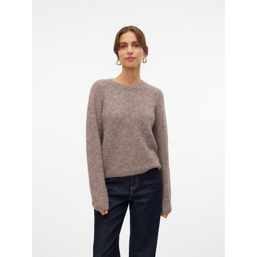 Vero Moda Novah Striktrøje, Brown Lentil, XL