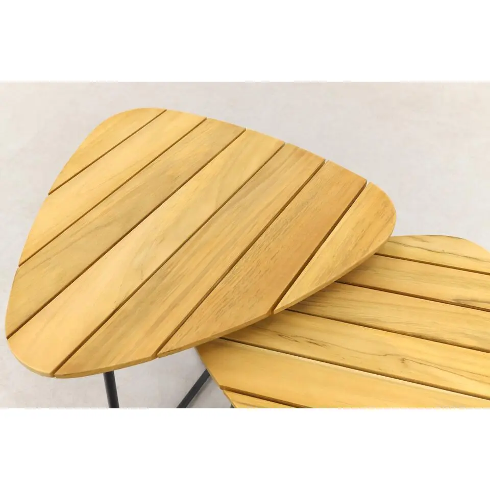 4 Seasons Verdi set van 2 teak driehoekige salontafels