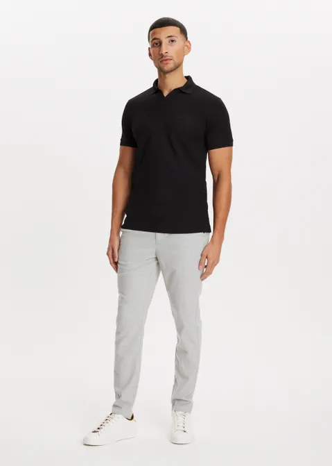 Polo met merk print zwart (ZWART)