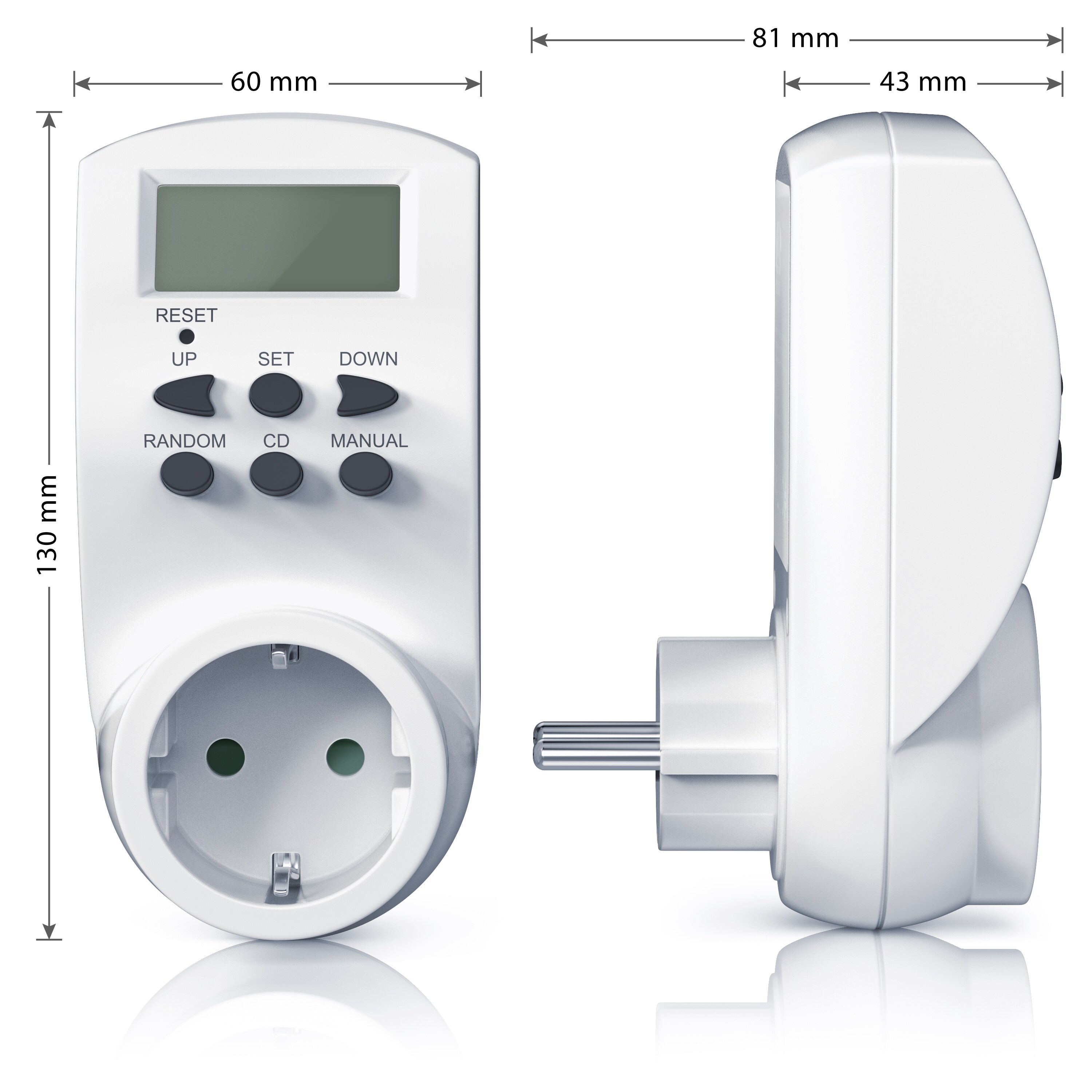 BEARWARE Zeitschaltuhr mit 1,4“ LCD-Display - 8 konfigurierbare Schaltprogramme