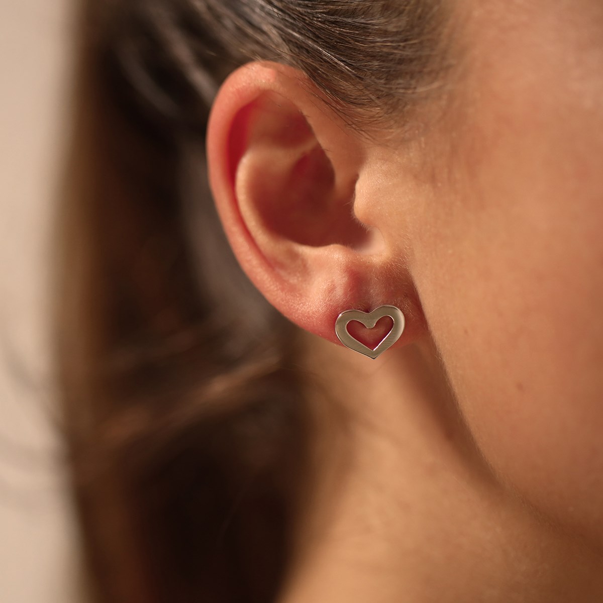 Boucles D'oreilles En Argent Doré Coeur