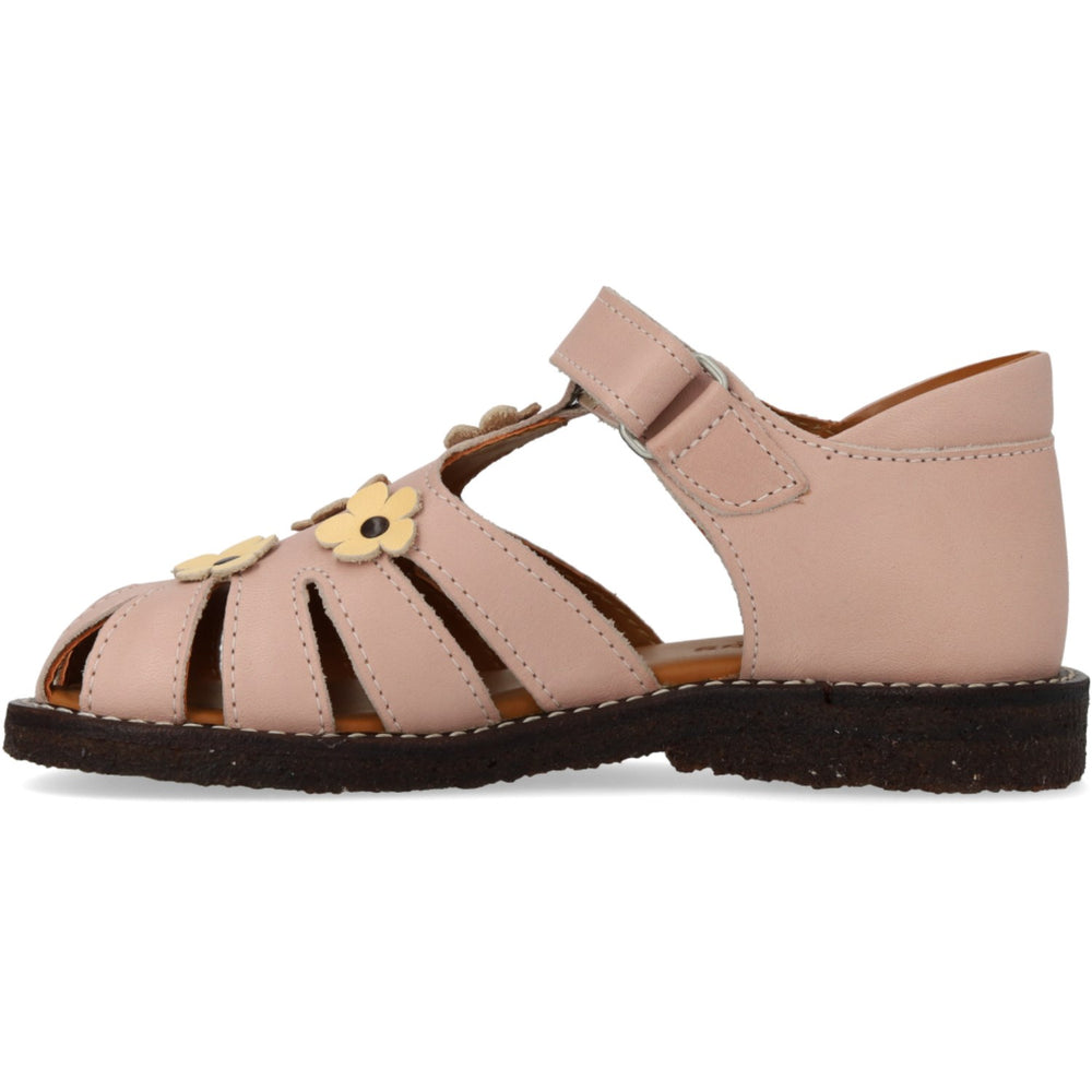 Køb Angulus Rosebud/Mellow Yellow Sandal Med Blomsterapplikationer