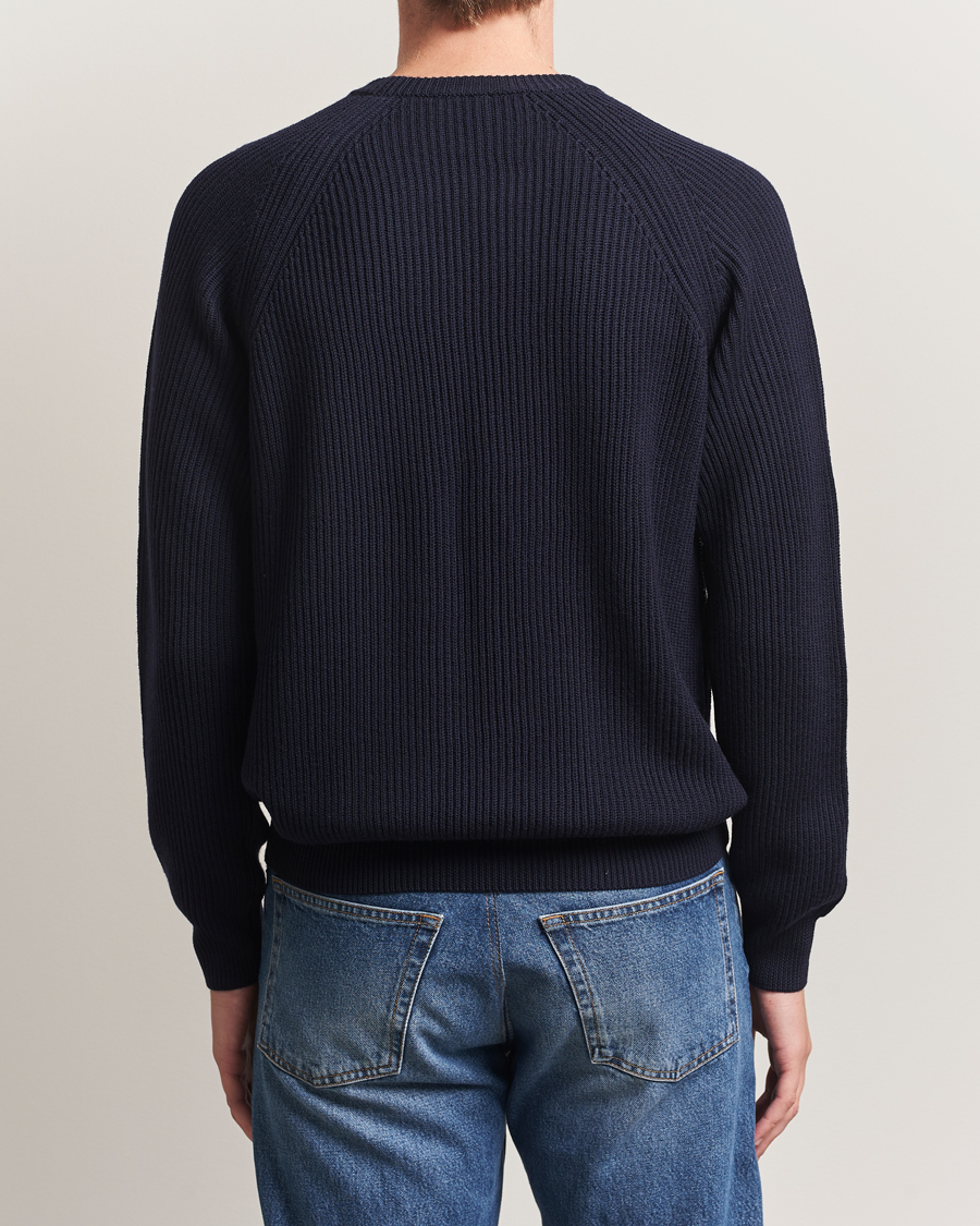 Morgano Merino Knitted Fisherman Ribb  Navy