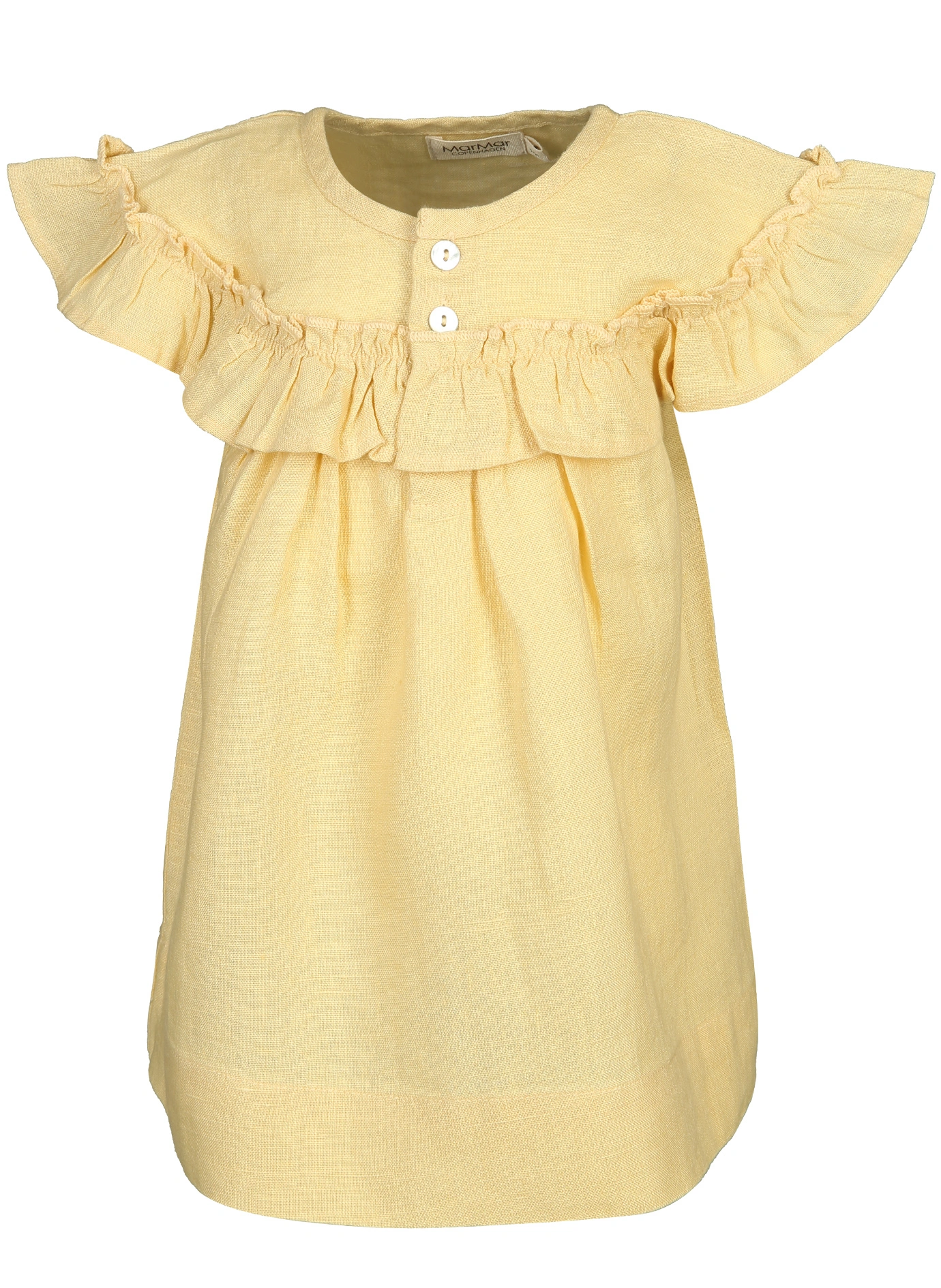 Kurzarmkleid DRUSS aus Leinen in banana
