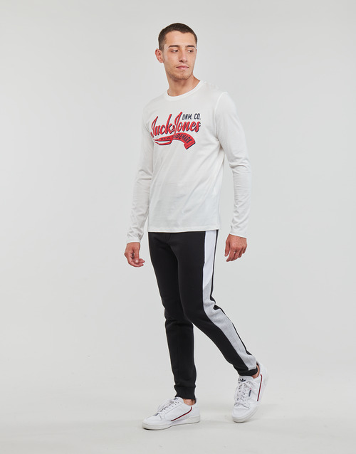 Jack & Jones - JJELOGO TEE LS O-NECK 2 COL AW23 SN - Blanc