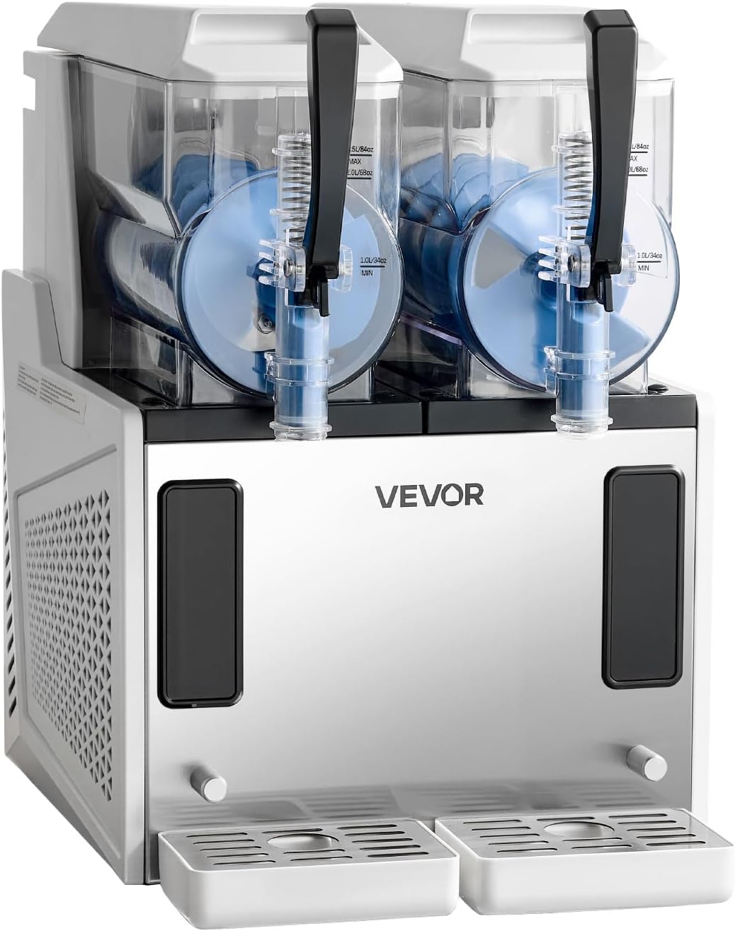 VEVOR Slush Maschine 2 x 3 L, Slusheis Eisbereiter 450 W (kein Eis nötig), Elektrische Margarita-Maschine mit Selbstreinigungsfunktion, Geeignet für Frozen Margaritas Frappés Milchshakes Shakes