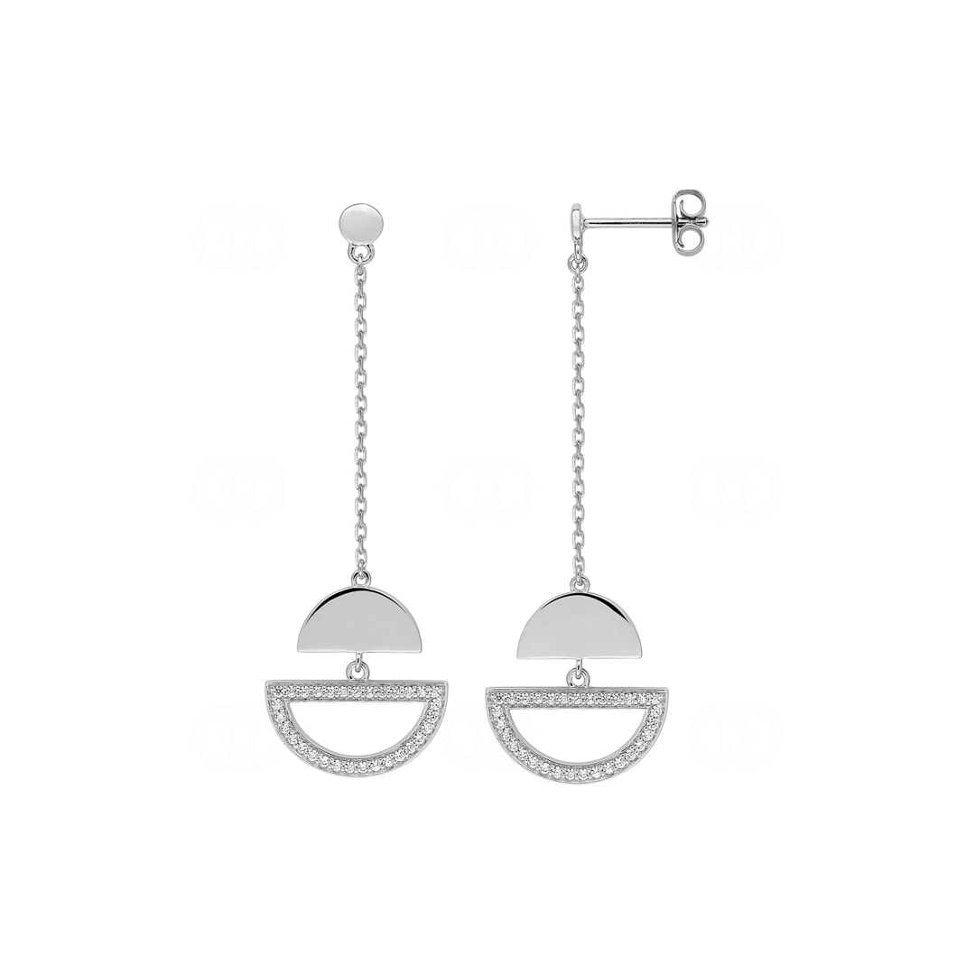 Ohrhänger 925 Silber rhodiniert mit Zirkonia