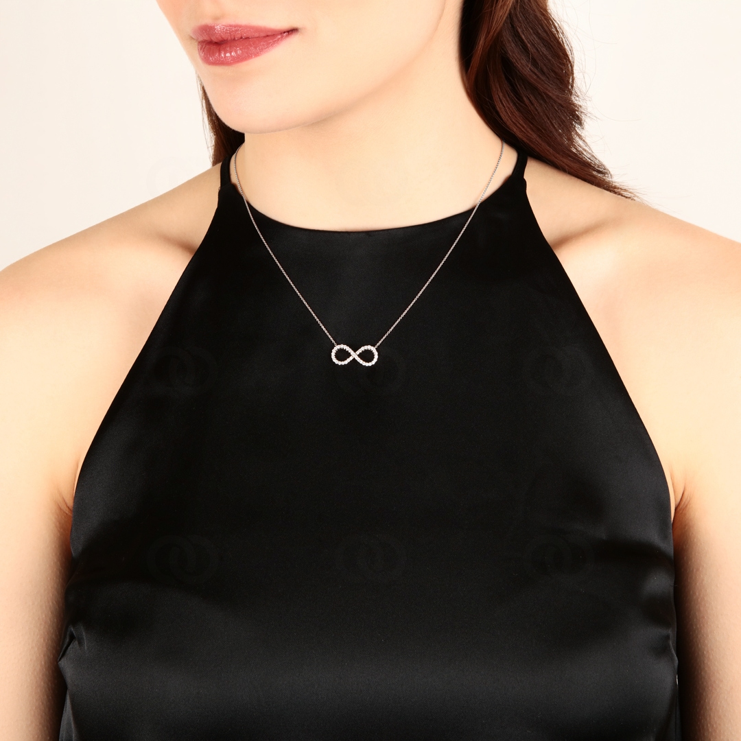 Collier 750/18 K Weissgold mit Diamanten 0.33 ct H/si