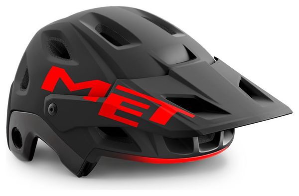 Casque avec Mentonnière Amovible Met Parachute MCR Mips Noir Rouge Mat Brillant