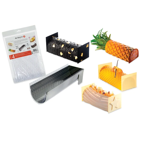 Set feuilles transferts 4 décors bûche De Buyer
