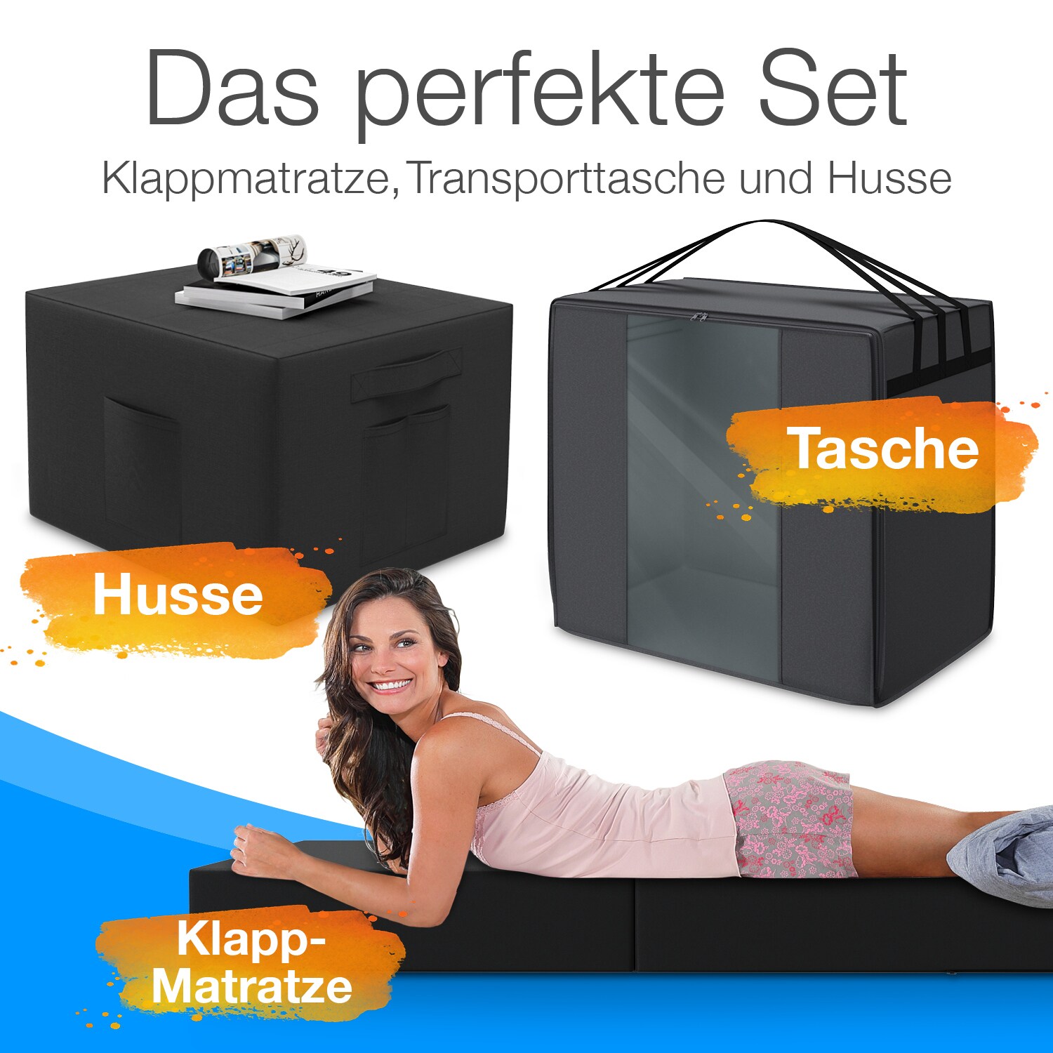 Bestschlaf Klappmatratze inkl. Husse & Transporttasche Spar-Set