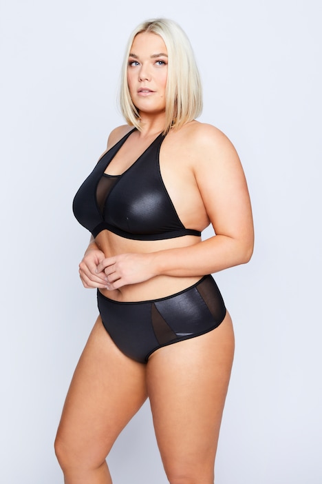 Bustier, Mesh-Einsatz, Wetlook