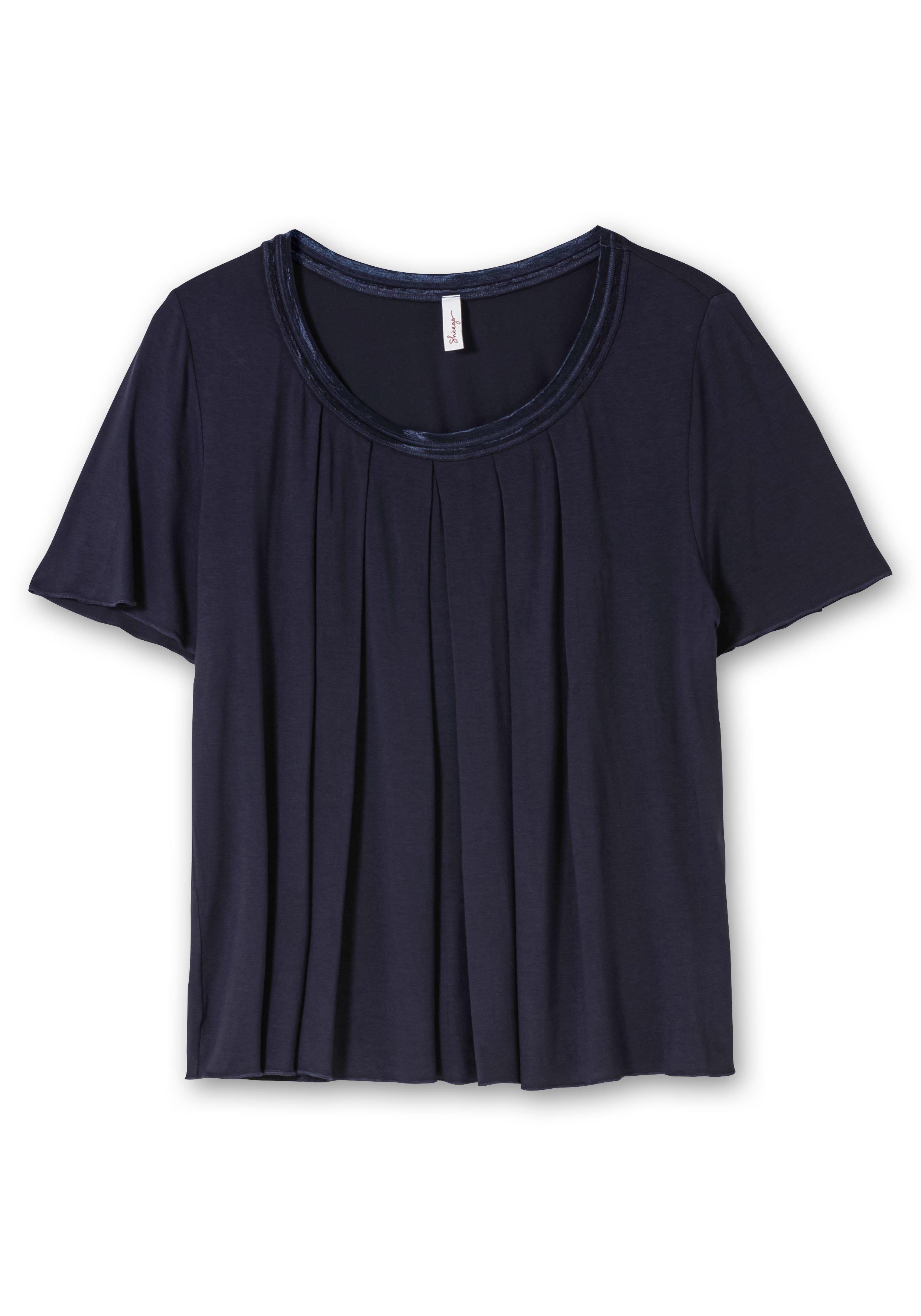 Shirt in A-Linie mit dekorativer Blende, aus Viskose-Jersey