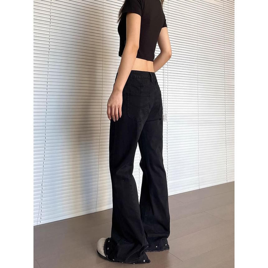 rinkoplan - Low Rise Studded Bootcut Jeans