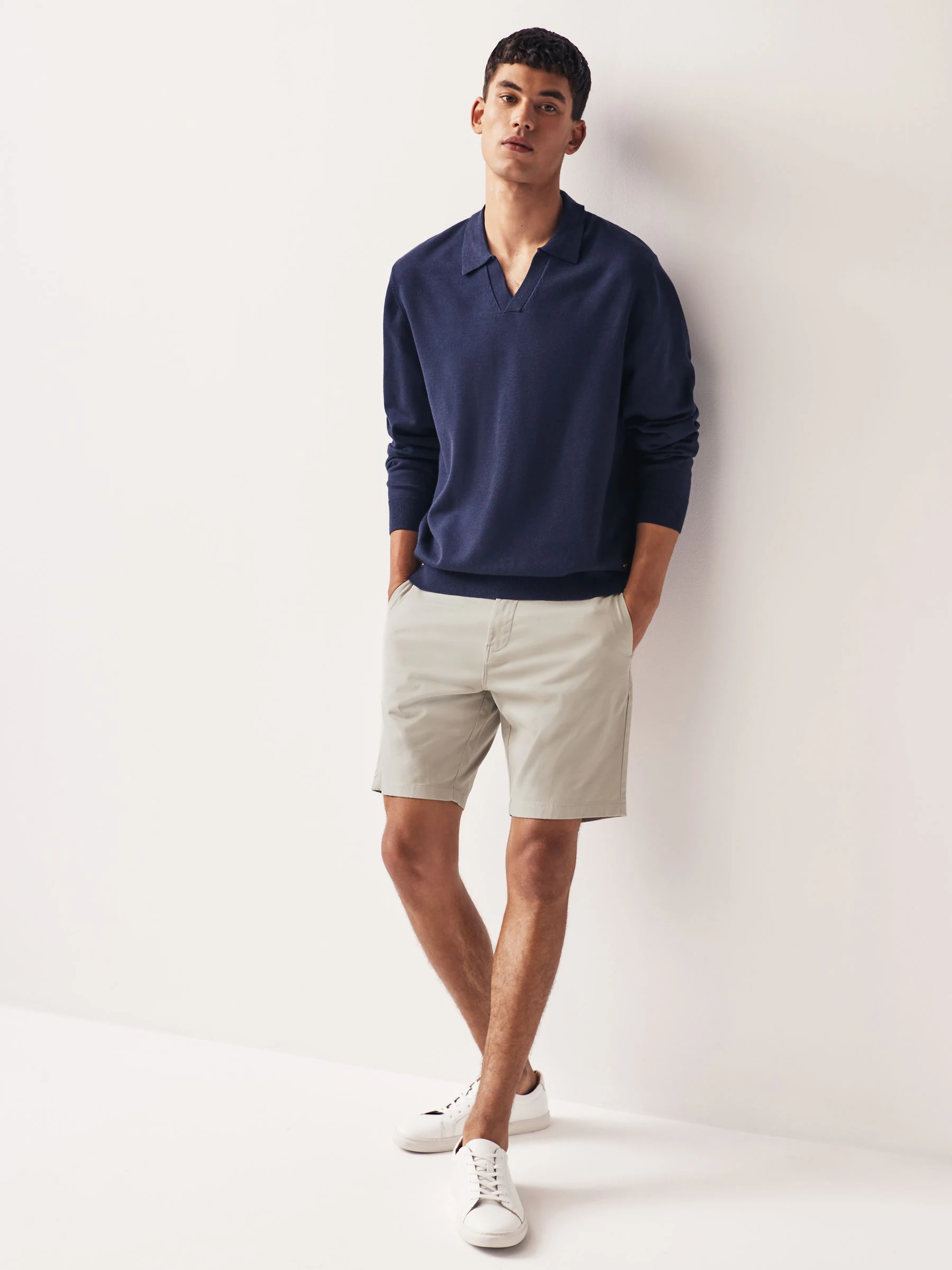 Naturel botkleurig - Slim Fit - Chinoshort met stretch