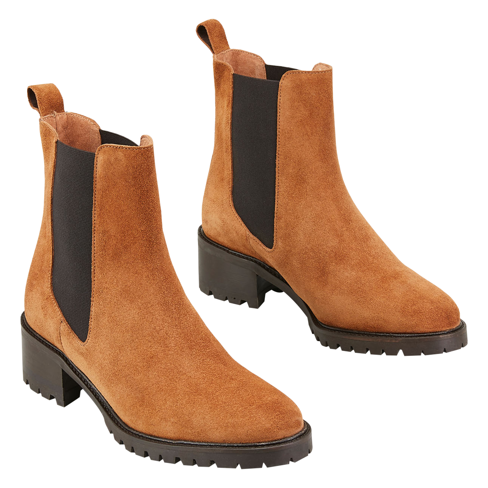 VANY - Bottines chelsea en cuir velours | Marron