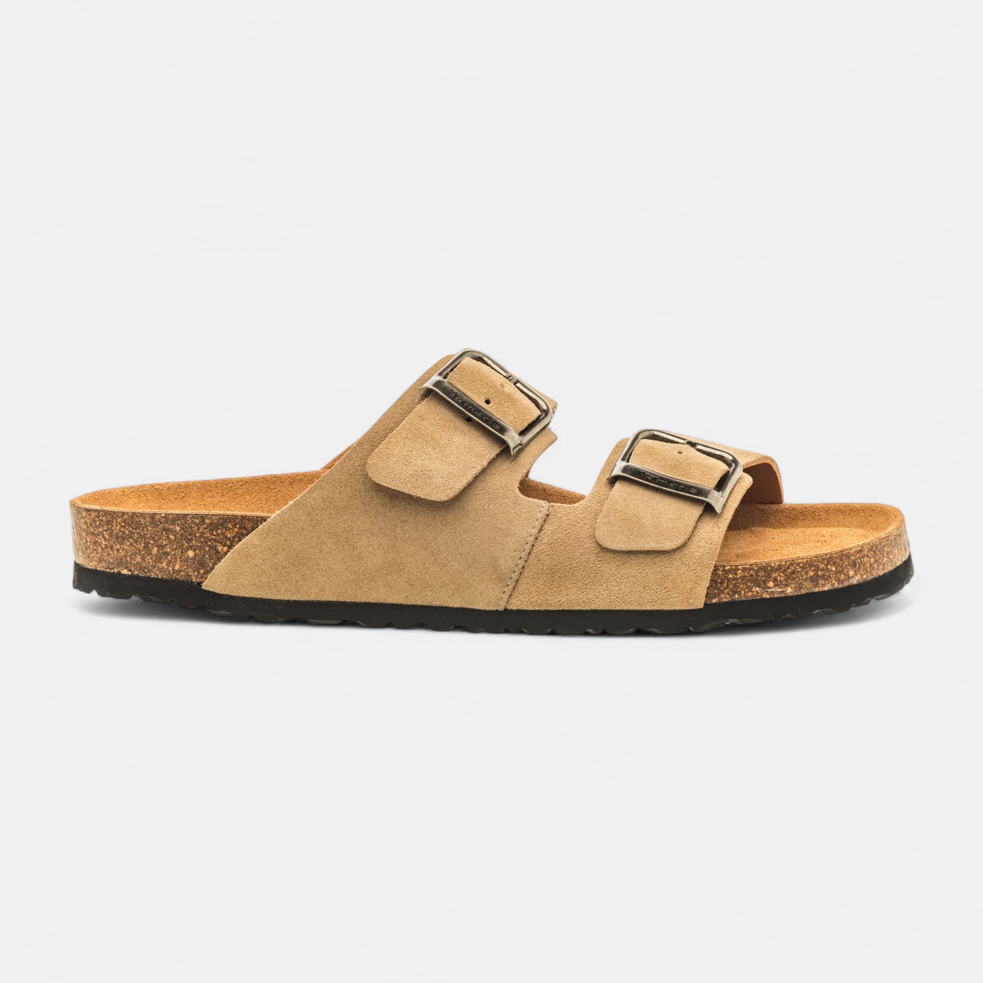 Mules semelle liège Homme en cuir beige