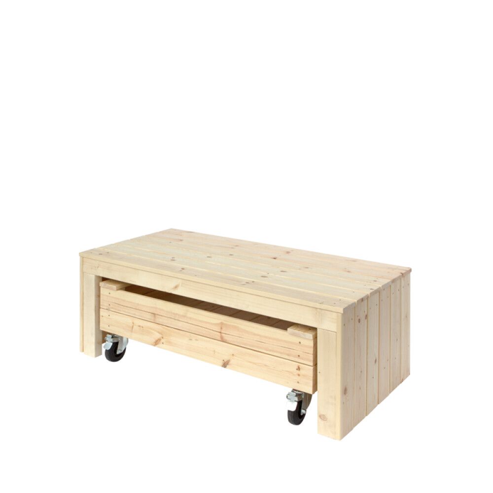 SANDKASSE PLUS FUN M/HJUL OG BENK 120 CM