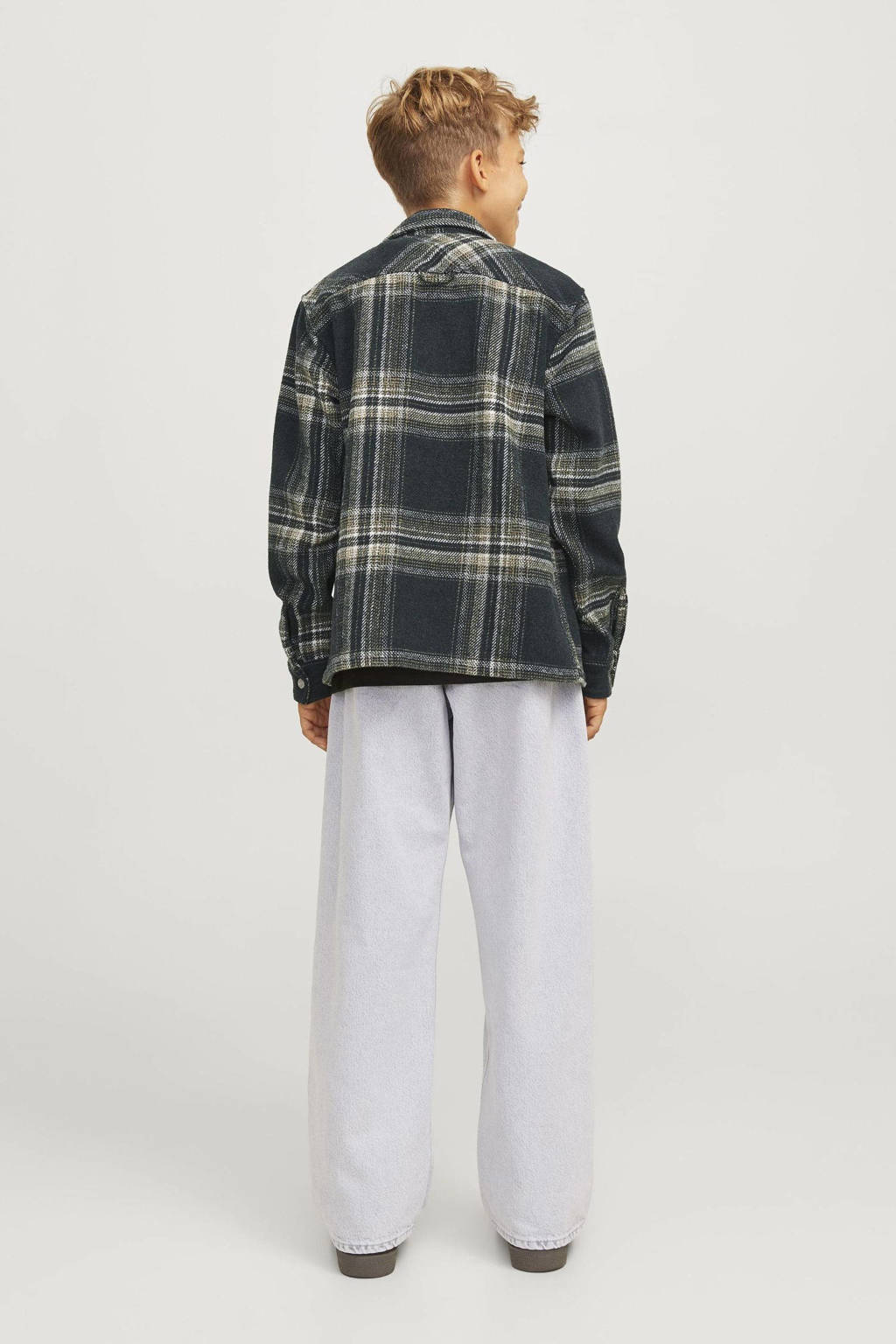 JACK & JONES geruit overhemd JORVESTERBRO donkerblauw/ecru
