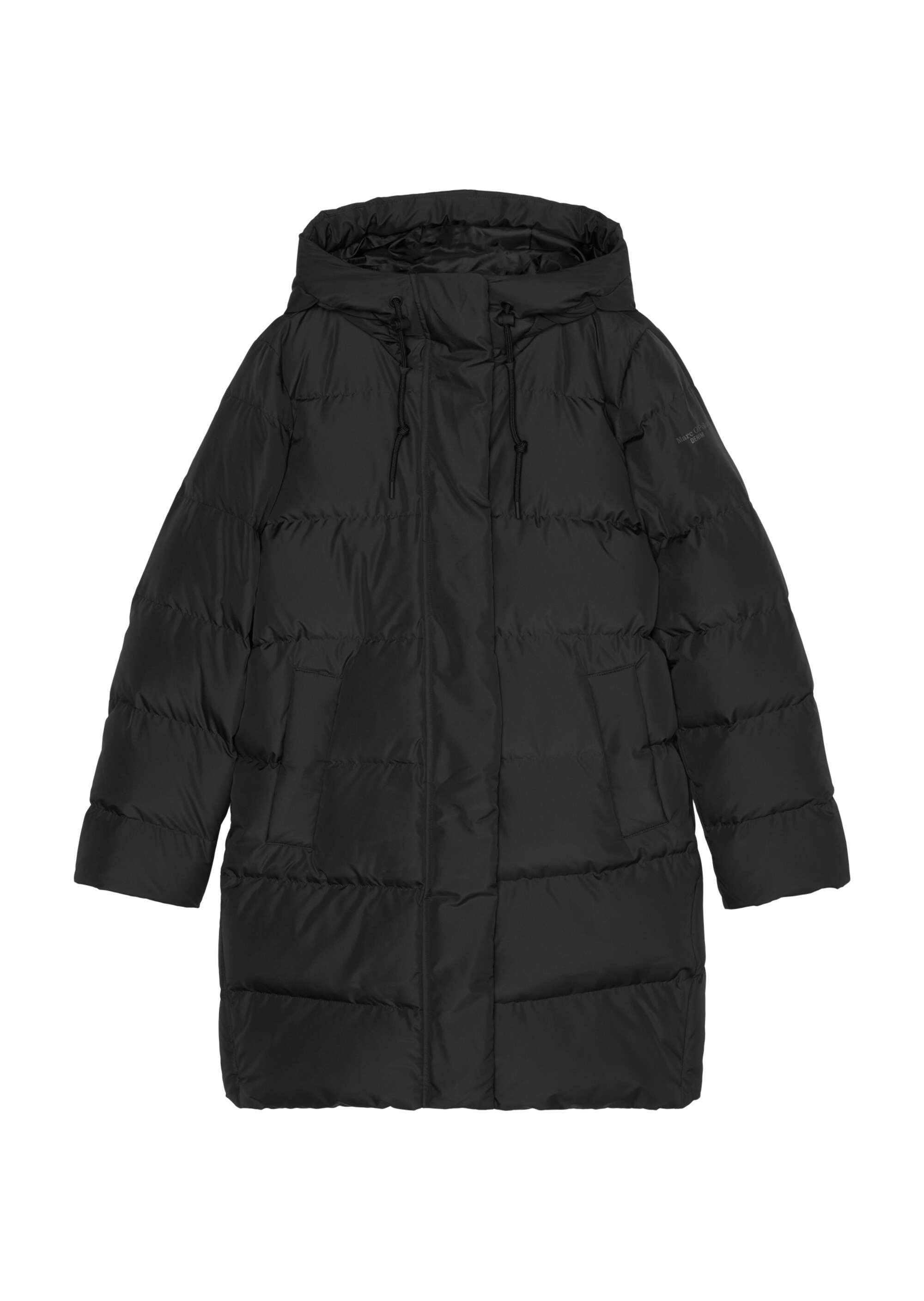 Puffer-Kapuzen-Daunenmantel regular aus teilweise recycelten Materialien