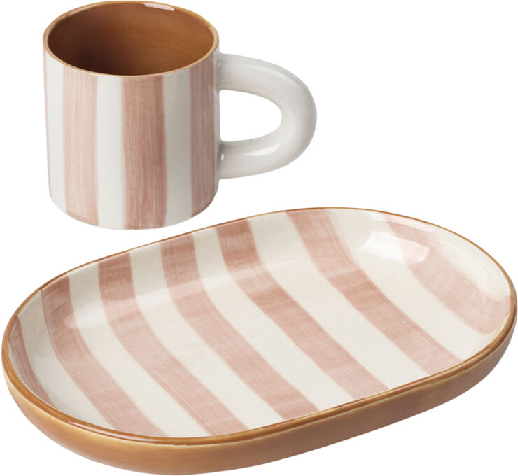ferm LIVING Milu Snack Set - Rose Striber/tern