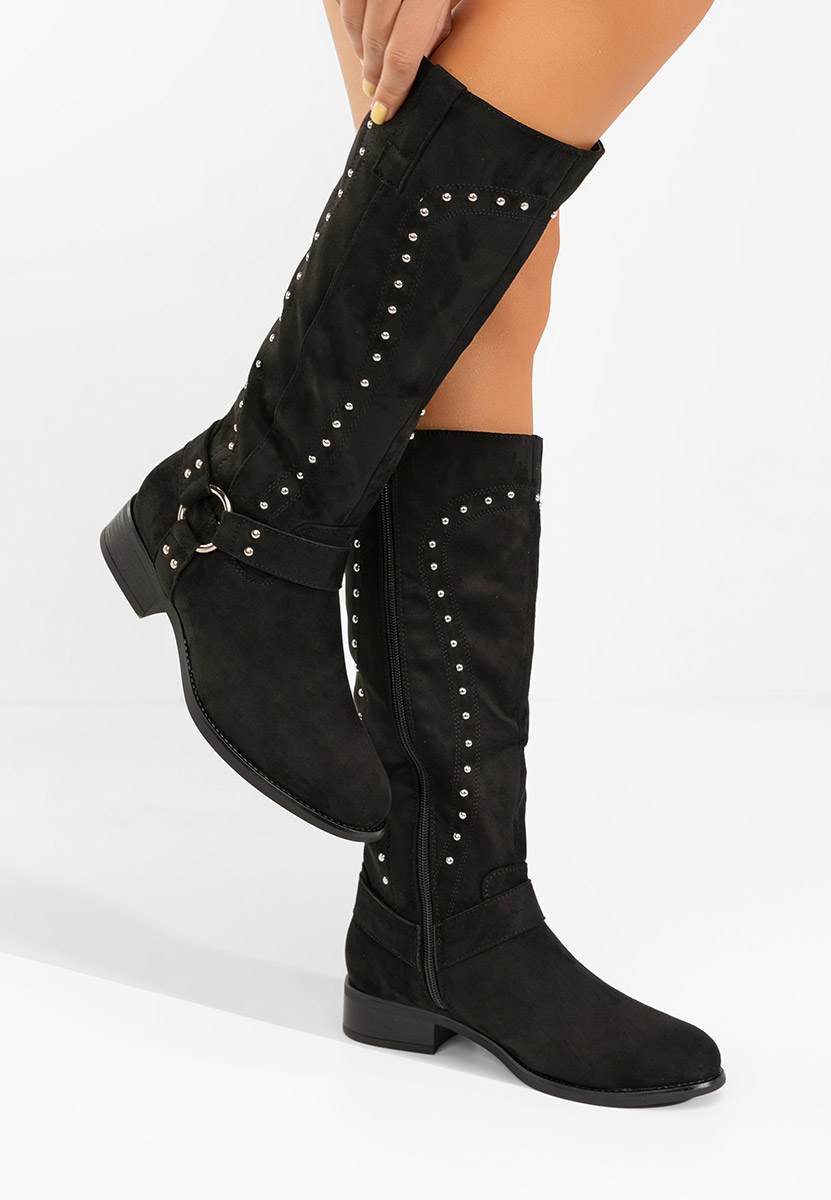 Bottes à petit talon noires Nalira