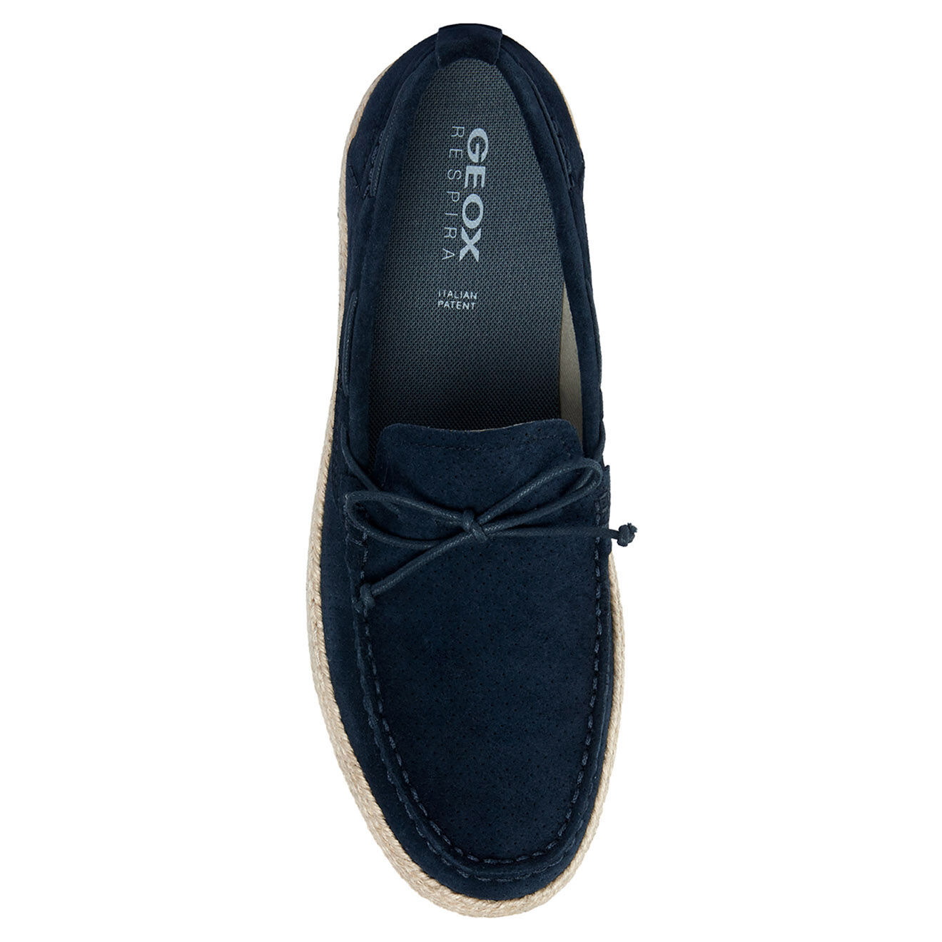 Geox Mocassins en Velours de Cuir Pantelleria bleu marine