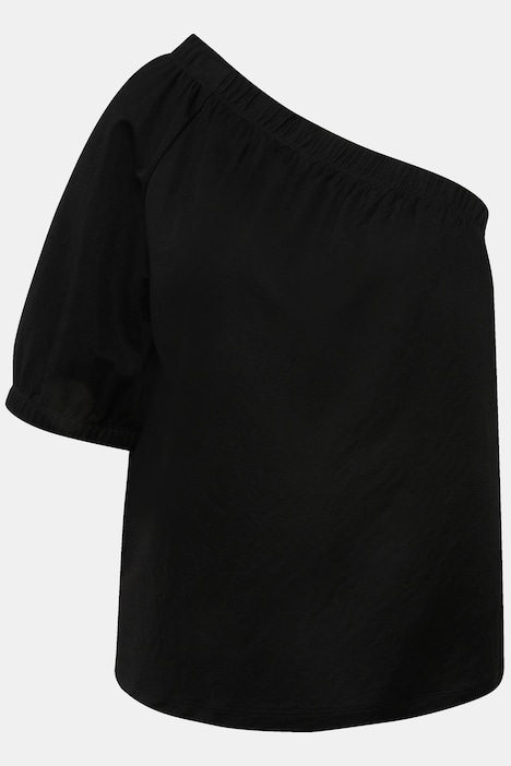 One-Shoulder-Bluse, asymmetrischer Ausschnitt, Halbarm