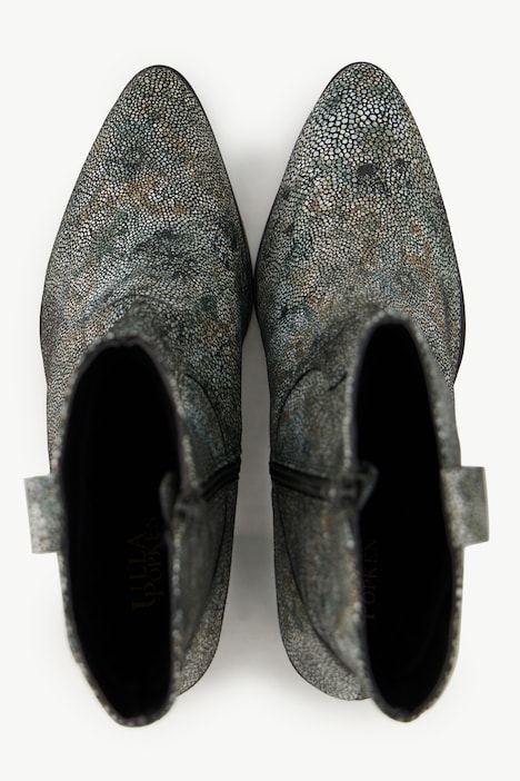 Leder-Stiefeletten, Schlangenlederoptik, Weite H