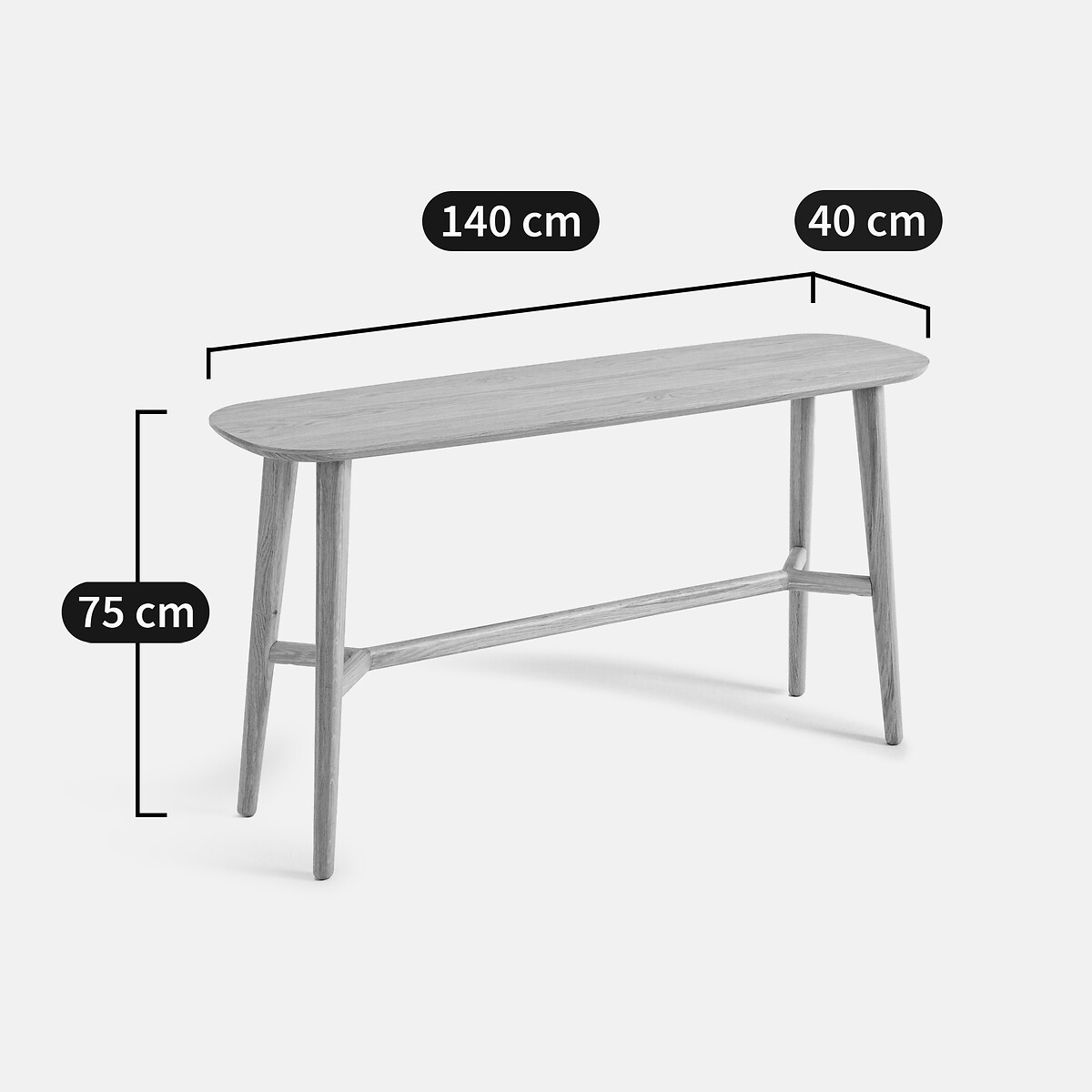 LA REDOUTE INTERIEURS<br>Mesa de parede, carvalho, Yvan