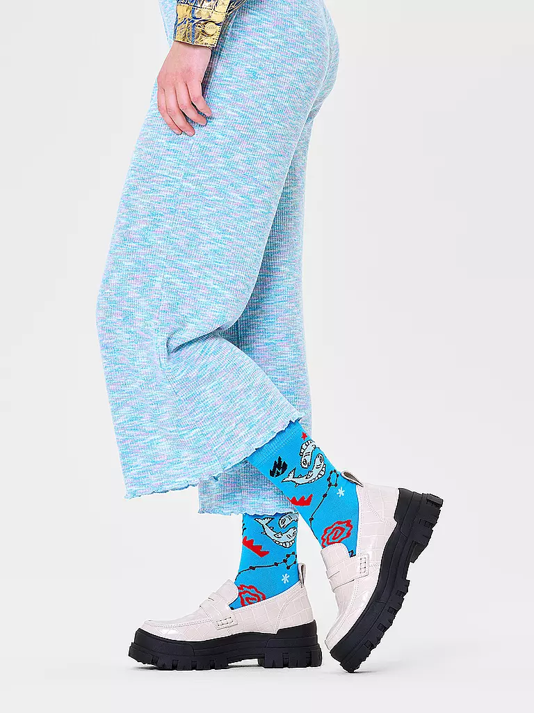 HAPPY SOCKS Herren Socken 41-46 FISCH yellow blau