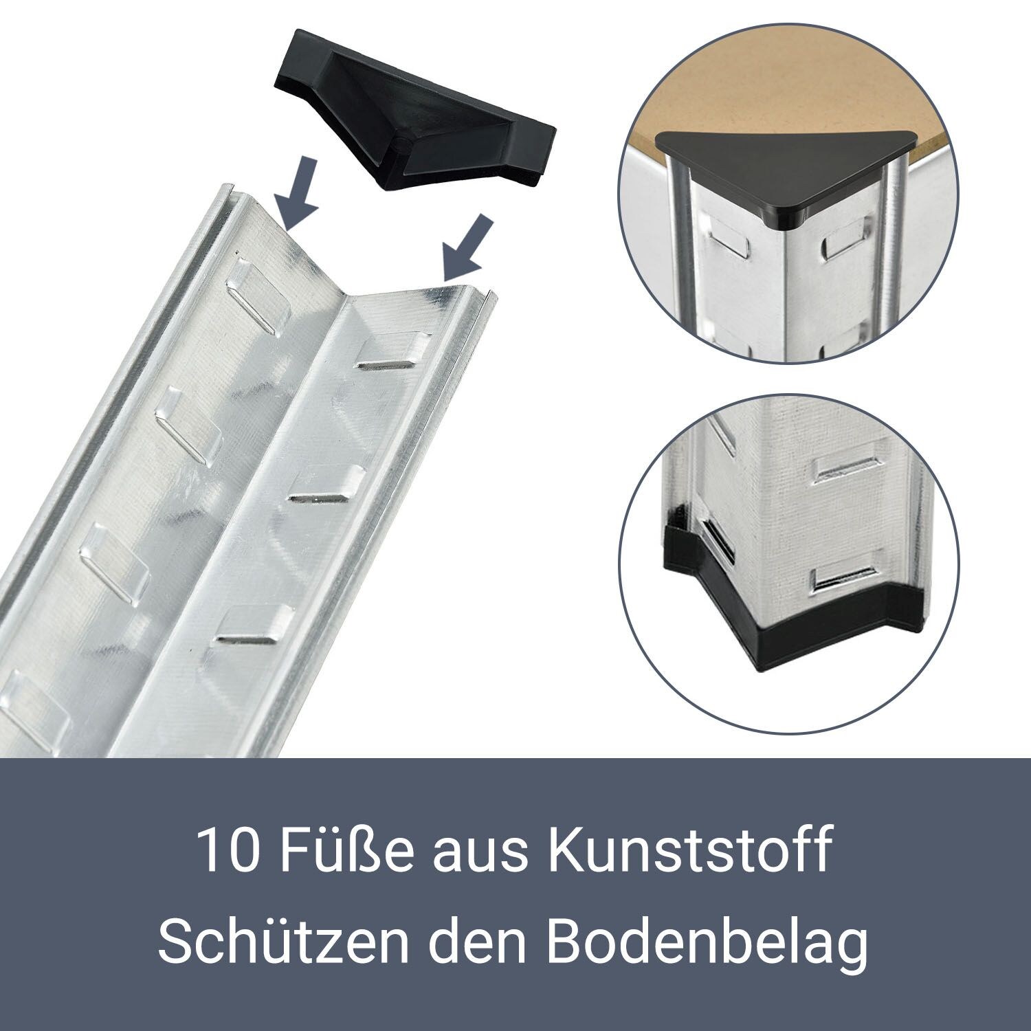 Juskys Lageregal Corner Basic 180 x 70 x 40-70 cm | 875 kg | 5 Böden | Schwerlastregal Metall