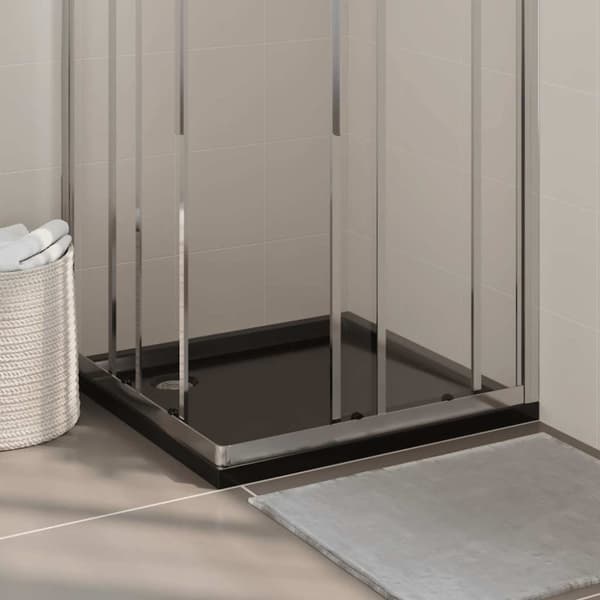 vidaXL Kvadratisk dusjbrett ABS svart 80x80 cm