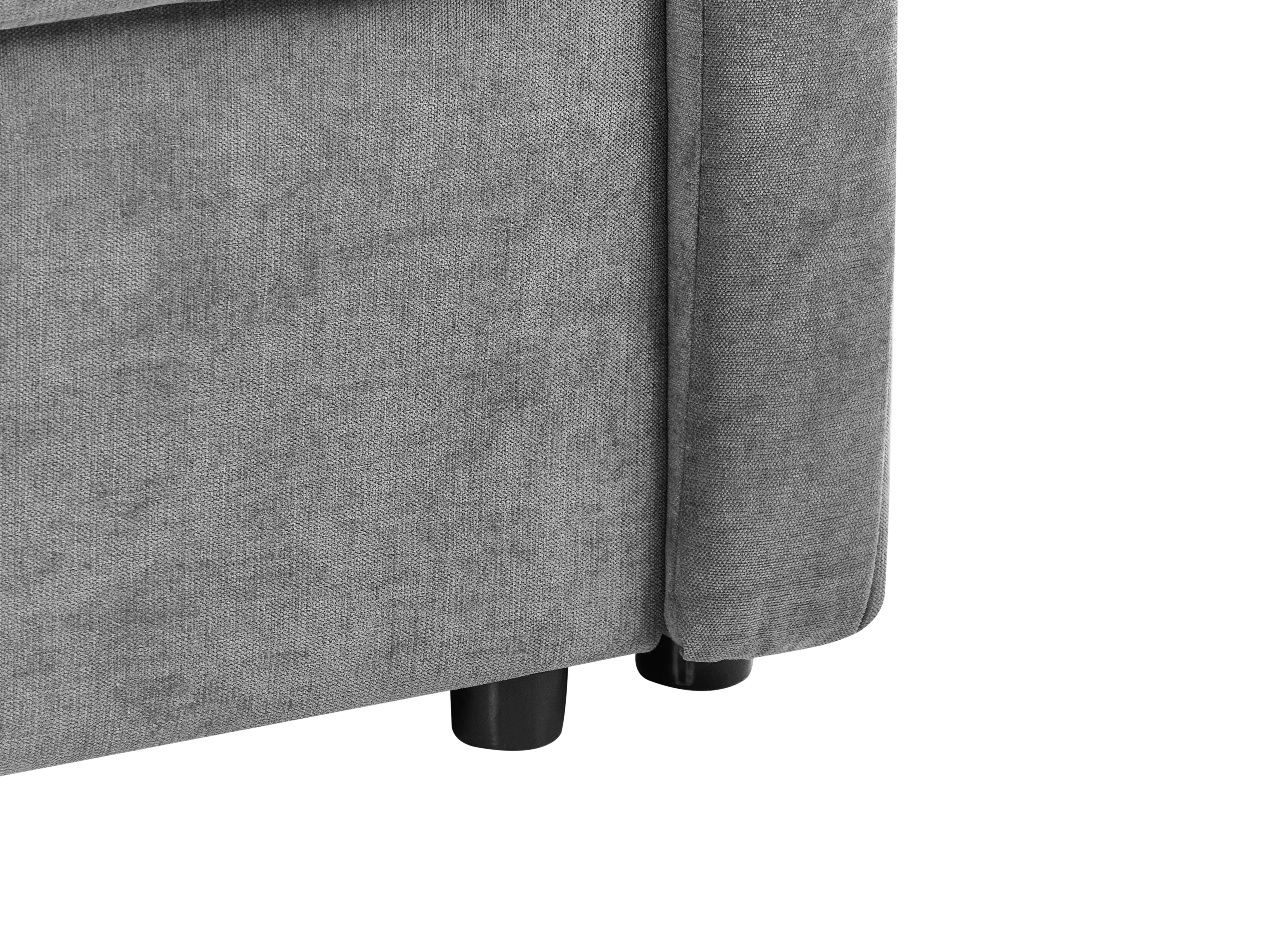 Slaapbank 3-zits BLEIK Chenille Lichtgrijs met opbergruimte