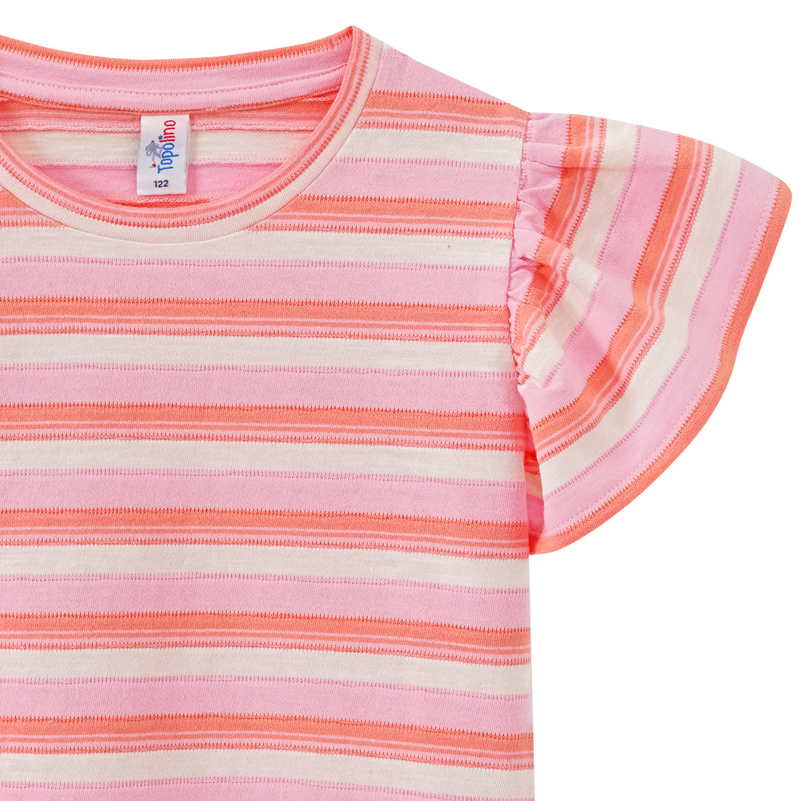 Topolino Mädchen T-Shirt im Ringel-Look hellorange / rosa / hellgelb