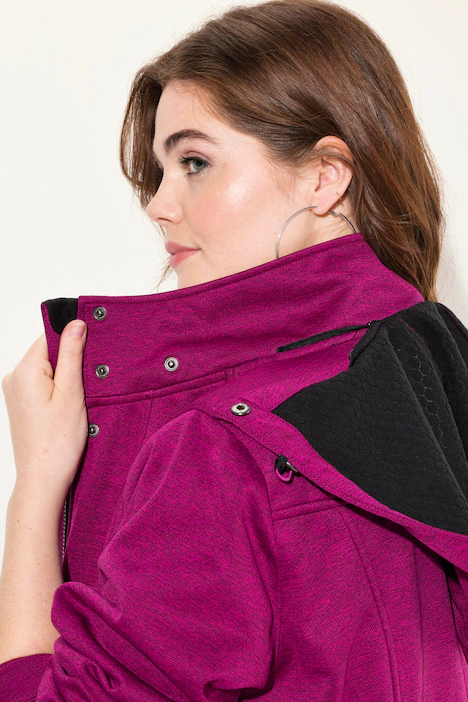 HYPRAR Softshelljacke, wasserabweisend, 2-Wege-Reißverschluss Kapuze, beere