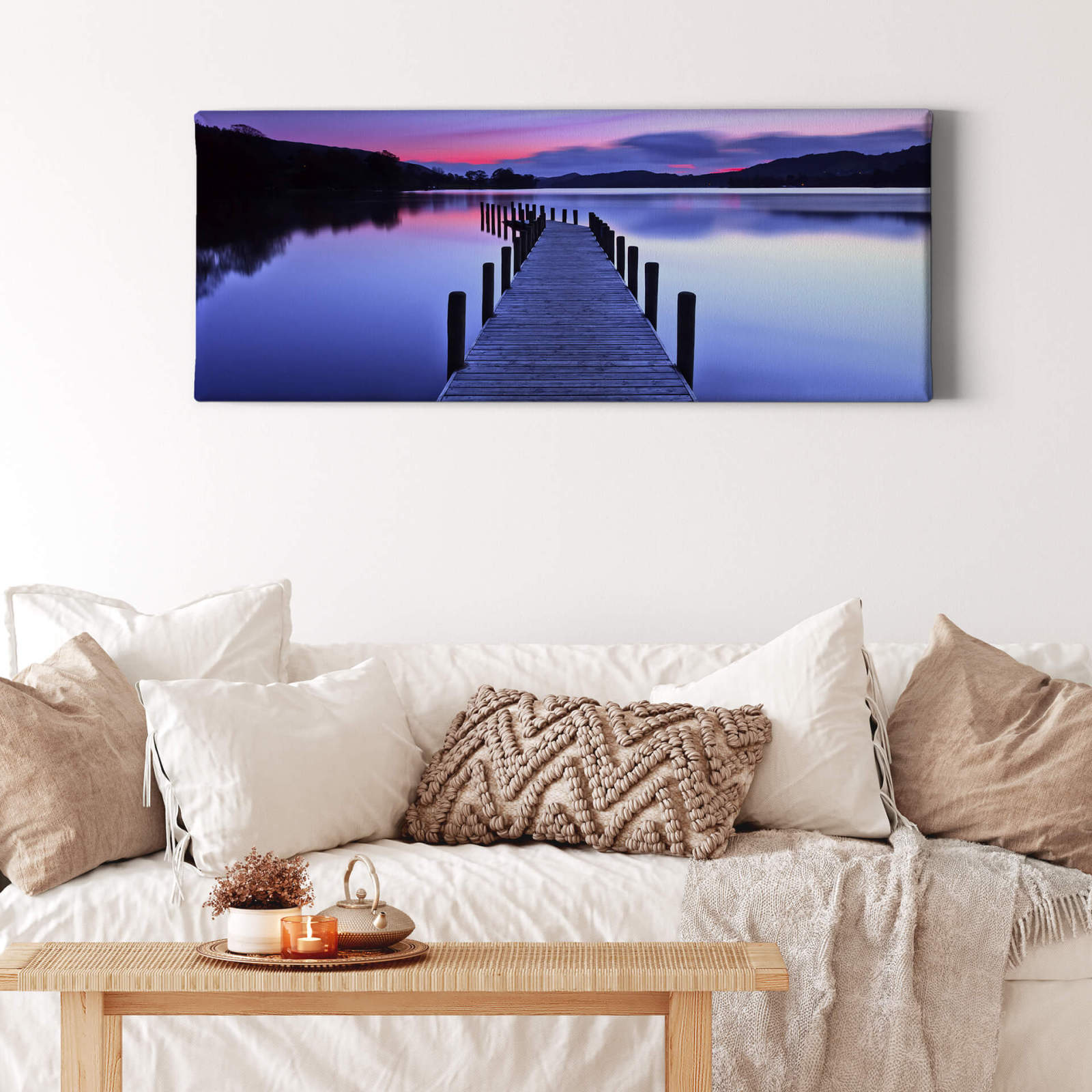 Leinwandbild SEEPANORAMA - blau - 100x40 cm