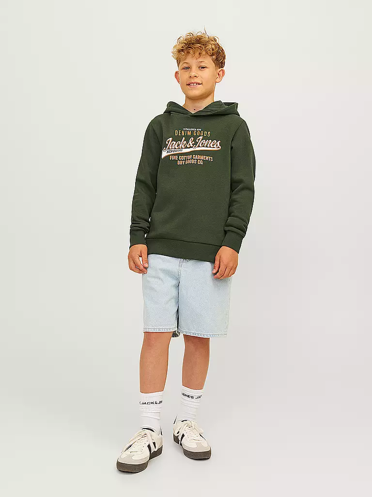 JACK & JONES Jungen Kapuzensweater - Hoodie JJELOGO olive