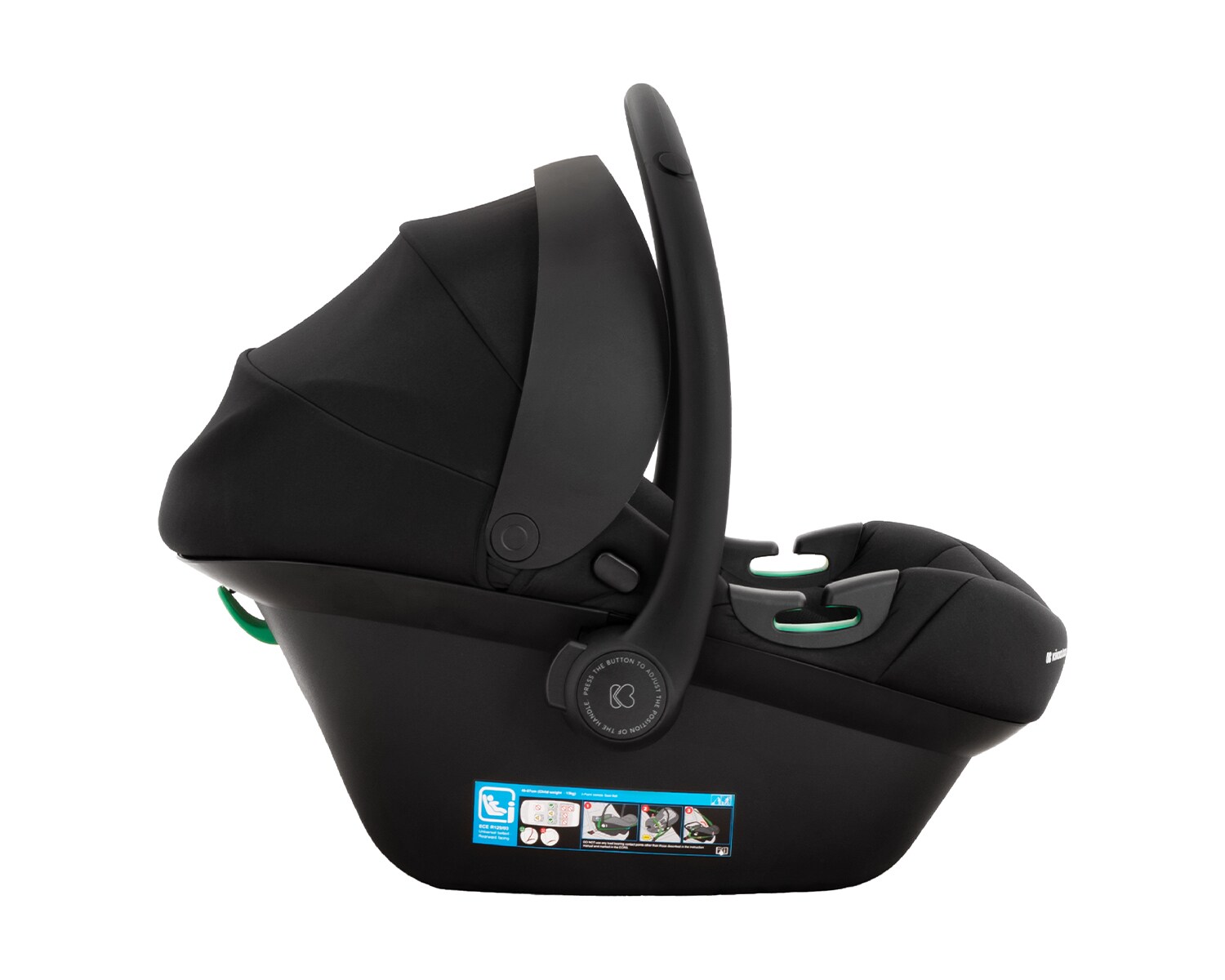 Kikkaboo Babyschale i-Prime i-Size (40 - 87 cm) Gruppe 0+ Kopfstütze verstellbar schwarz