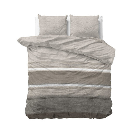 Dekbedovertrek Flanel Stone Stripe - Taupe