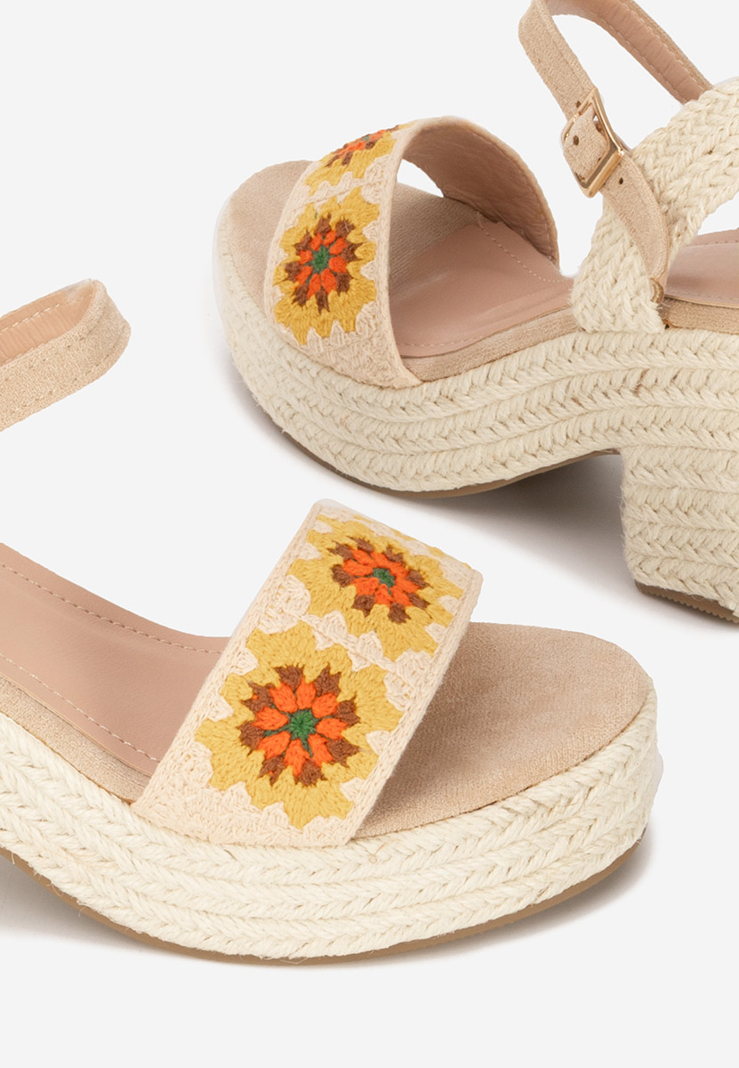 Sandales à talon épais beige Danilla