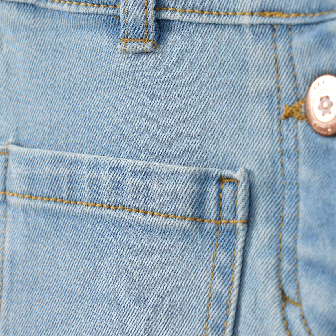 Mädchen Jeansshorts mit verstellbarem Bund hellblau